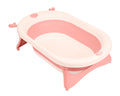 Banheira dobrável infantil Kikkaboo Foldy cor de rosa aberta para banho