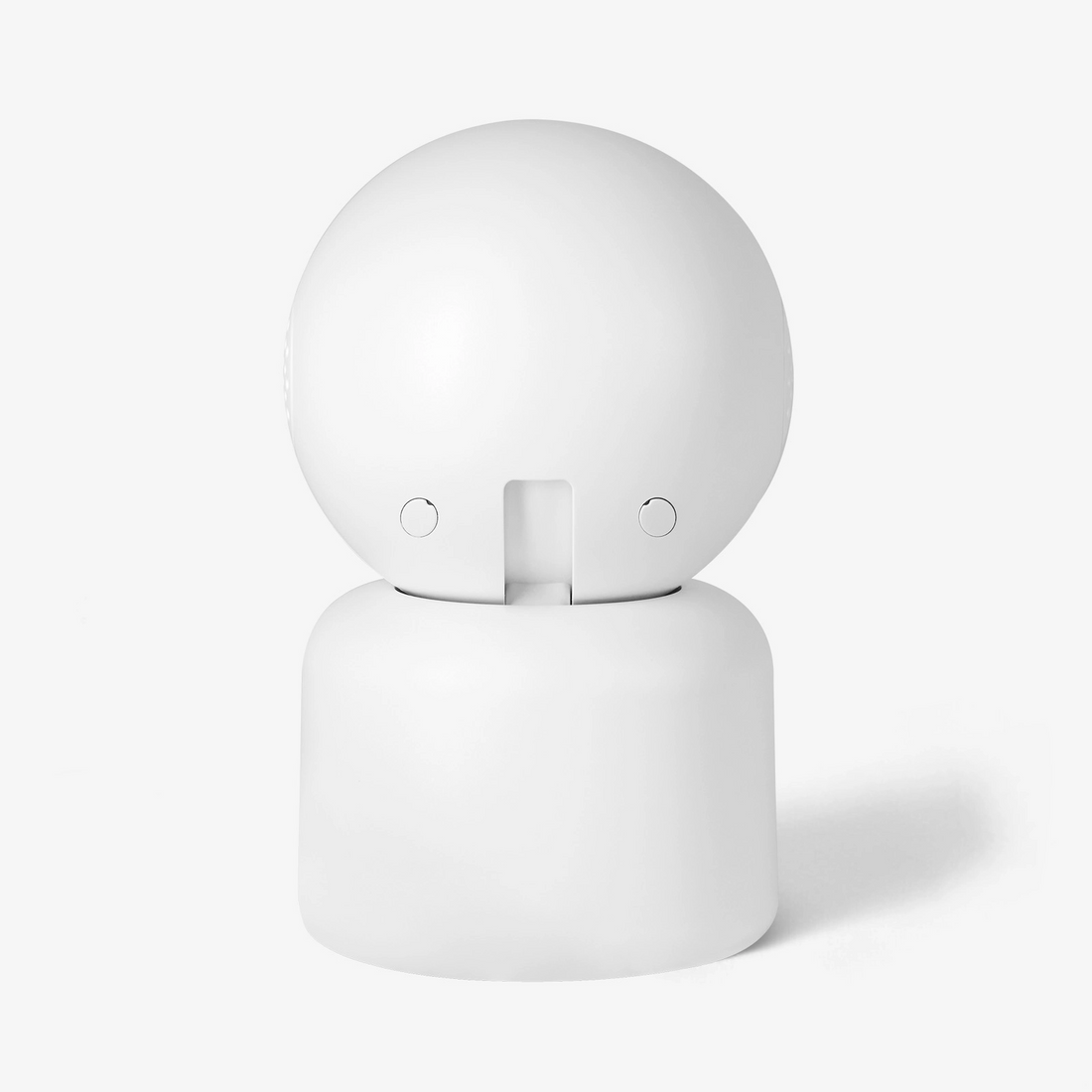 Câmara KikkaBoo Wi-Fi Arlo branca, vista frontal, mostrando a lente e o logotipo.  Monitorização segura e de alta definição para bebés.