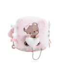 Cubo sensorial de peluche Kikkaboo Dream Big rosa com atividades para bebé