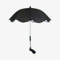 Guarda-sol Kikkaboo para carrinho de bebé, preto, com design compacto e ajustável. Proteção solar e chuva.