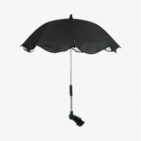 Guarda-sol Kikkaboo para carrinho de bebé, preto, com design compacto e ajustável. Proteção solar e chuva.