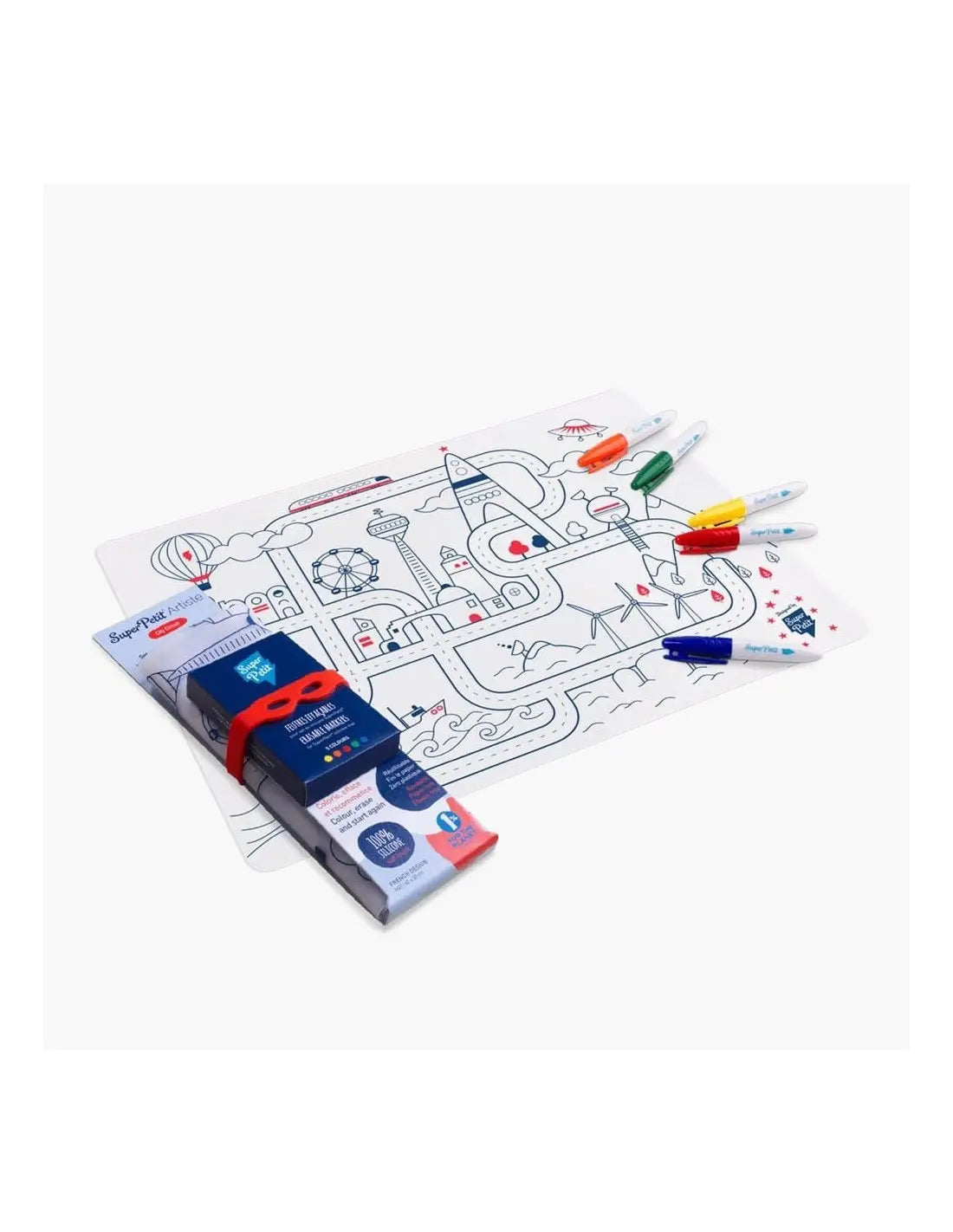 Super Petit Kit de pintar em silicone com marcadores