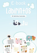 Capa do e-book grátis Labirintos da Gotu, com dez labirintos ilustrados sobre uma nuvem