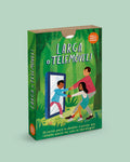 Caixa do jogo "The Happy Gang - Larga o Telemóvel" com ilustração de um adulto e duas crianças a puxar uma criança para fora de um telemóvel, simbolizando a desconexão digital.