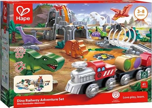 Hape Mega Track Train and Dinosaurs - Magnetic