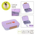 Lancheira Lassig Heart Purple com compartimentos internos e design roxo.