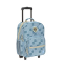 Mala trolley infantil Lässig azul claro com rodas de rolamento suave e puxador telescópico.