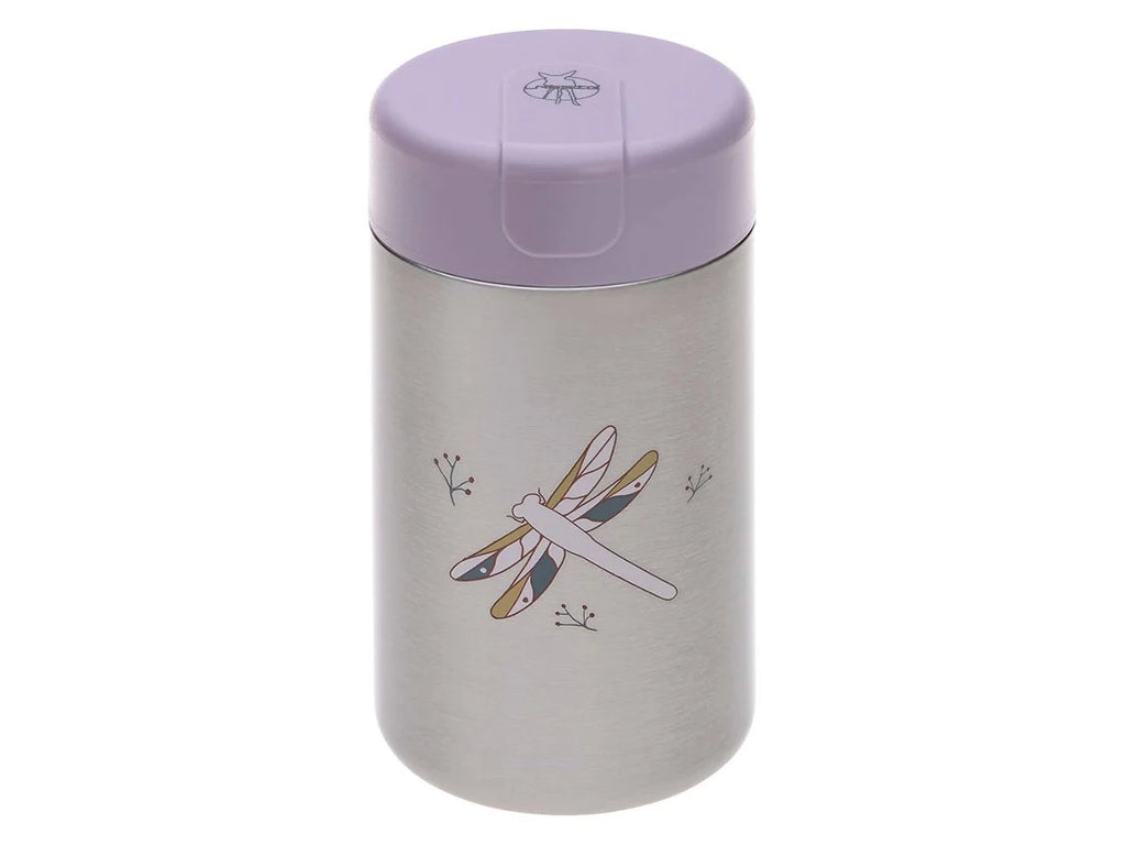 Termo para comida Lassig 480ml com padrão Dragonfly em aço inoxidável para bebé.