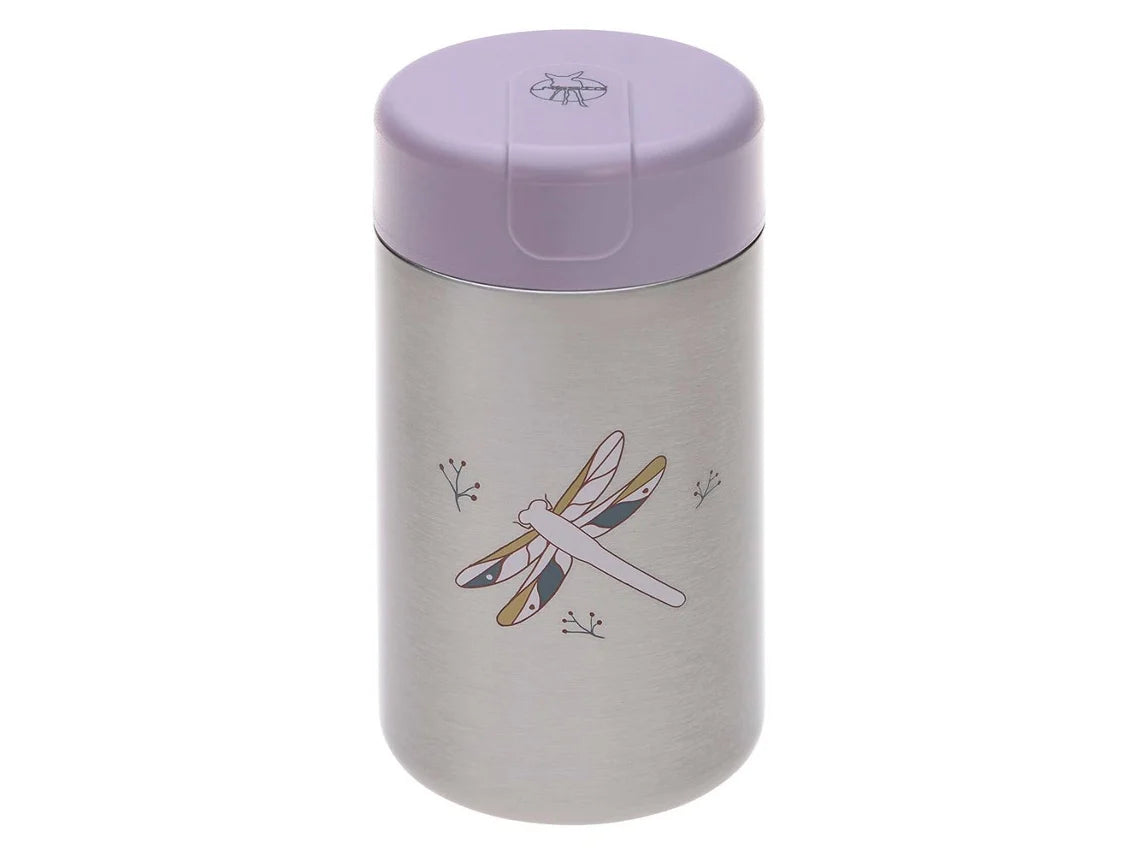 Termo para comida Lassig 480ml com padrão Dragonfly em aço inoxidável para bebé.
