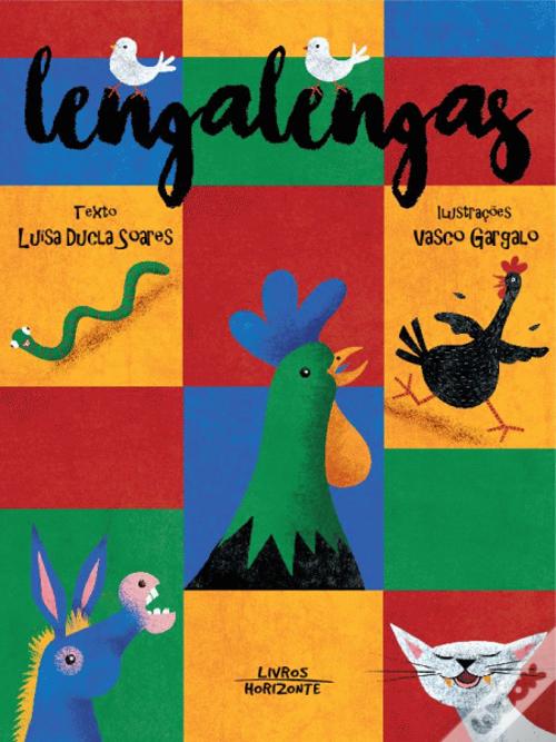 Capa colorida e vibrante do livro Lengalengas, com ilustrações de animais e o título em destaque.