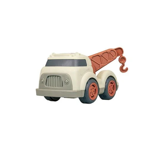 Camião de reboque Little Dutch de cor creme e cinza com detalhes em laranja/terracota, isolado em fundo branco.