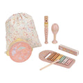 Conjunto musical Little Dutch Safari Friends rosa com cinco instrumentos