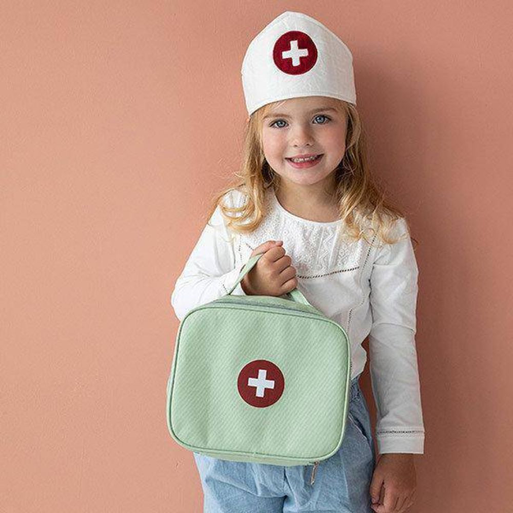 Little Dutch Mala de Médico em madeira FSC verde suave com acessórios