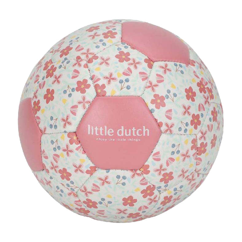 Imagem de estúdio da Mini Bola de Praia Little Dutch com painéis florais em tons de rosa e branco.