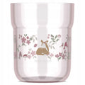Little Dutch Copo Aberto 250ml com estampa floral e um veado, em tons de rosa.