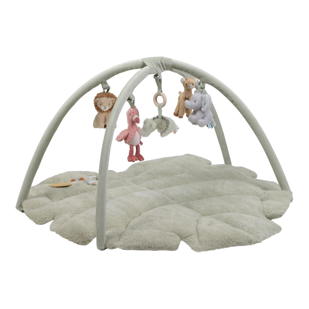 Tapete de atividades com arco Safari Friends Little Dutch em tom verde suave