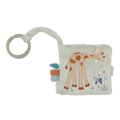 Livro sensorial de tecido da Little Dutch com animais do safari, espelho e argola de fixação.