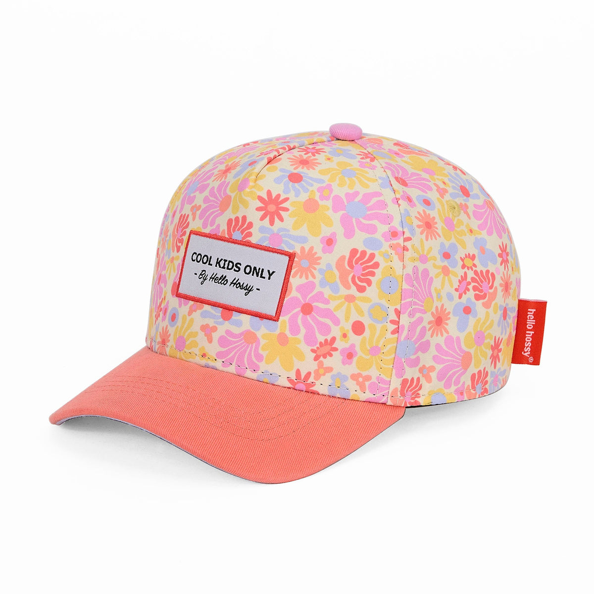 Boné trucker Hello Hossy Retro Flowers com rede atrás, aba curva e fecho ajustável, imagem 1