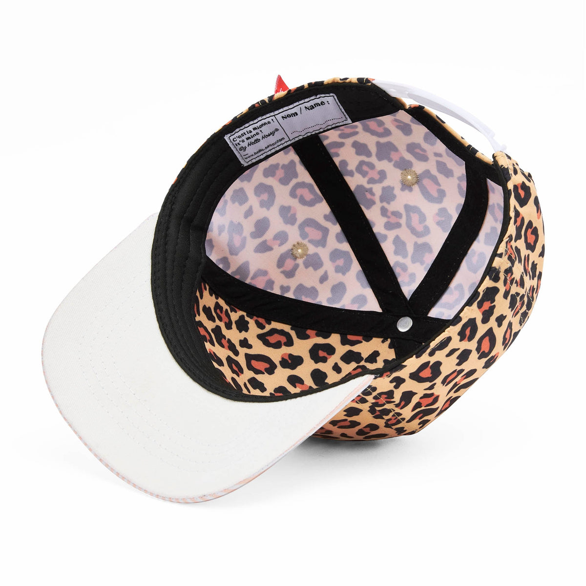 Boné trucker Hello Hossy Léopard #6 com rede atrás, aba curva e fecho ajustável, imagem 3