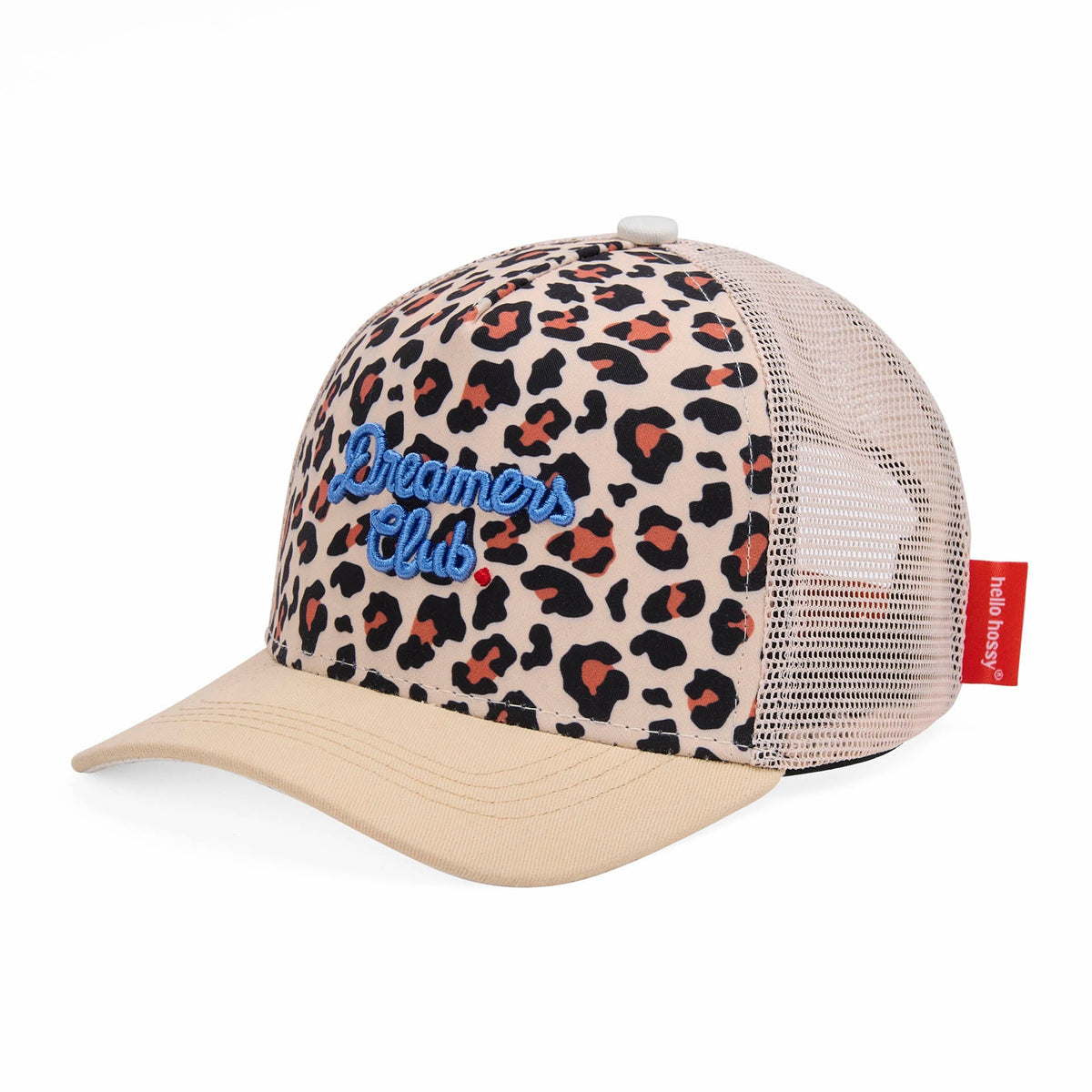 Boné trucker Hello Hossy Léopard #1 com rede atrás, aba curva e fecho ajustável, imagem 1