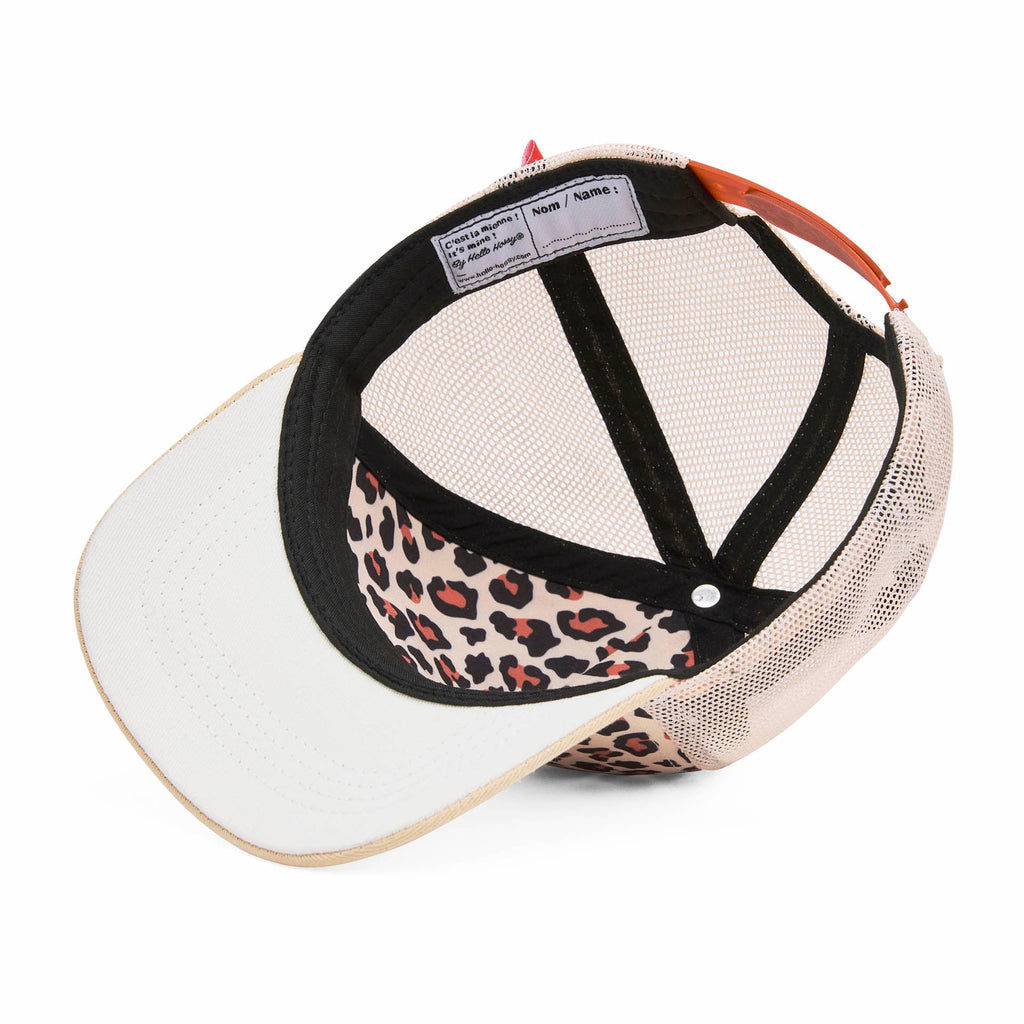 Boné trucker Hello Hossy Léopard #1 com rede atrás, aba curva e fecho ajustável, imagem 3