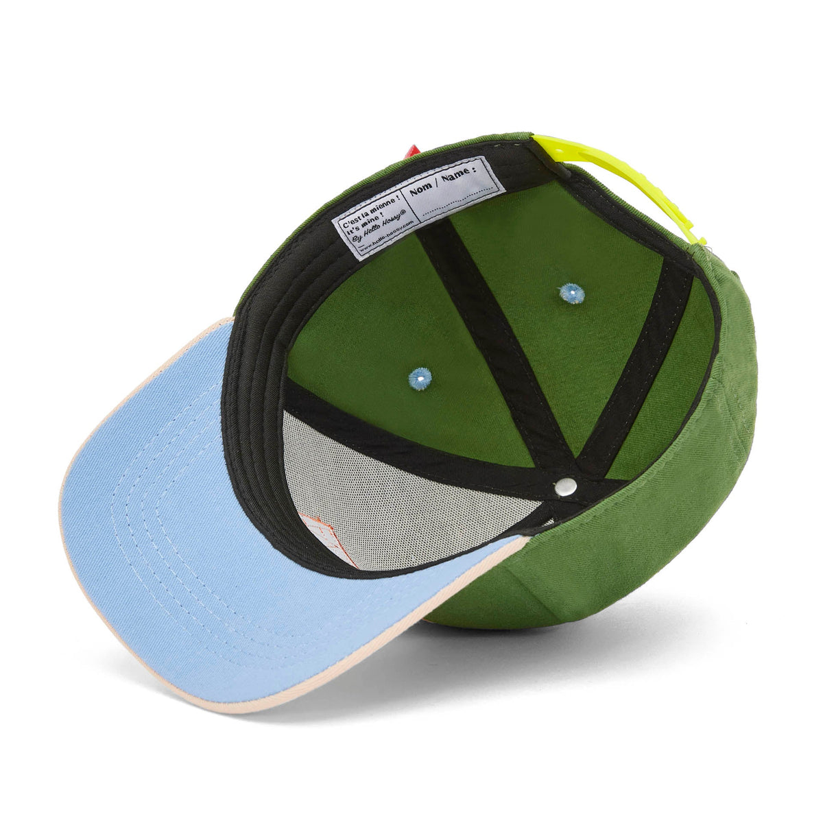 Boné trucker Hello Hossy Mini Olea com rede atrás, aba curva e fecho ajustável, imagem 3
