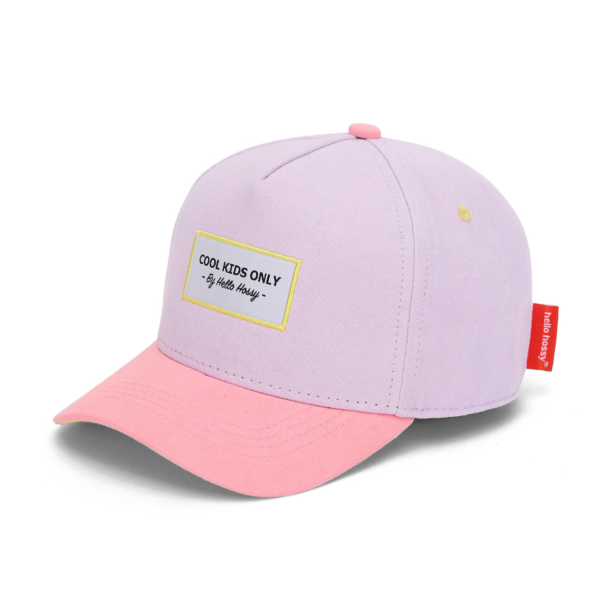 Boné trucker Hello Hossy Mini Purply com rede atrás, aba curva e fecho ajustável, imagem 1
