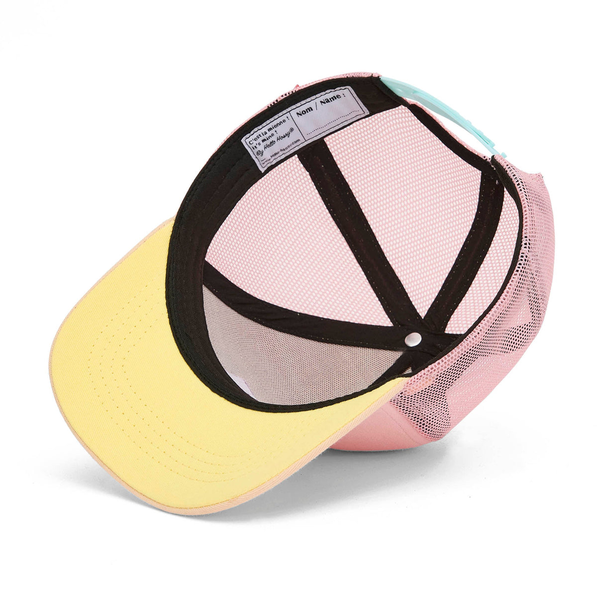 Boné trucker Hello Hossy Mini Powder Pink com rede atrás, aba curva e fecho ajustável, imagem 3