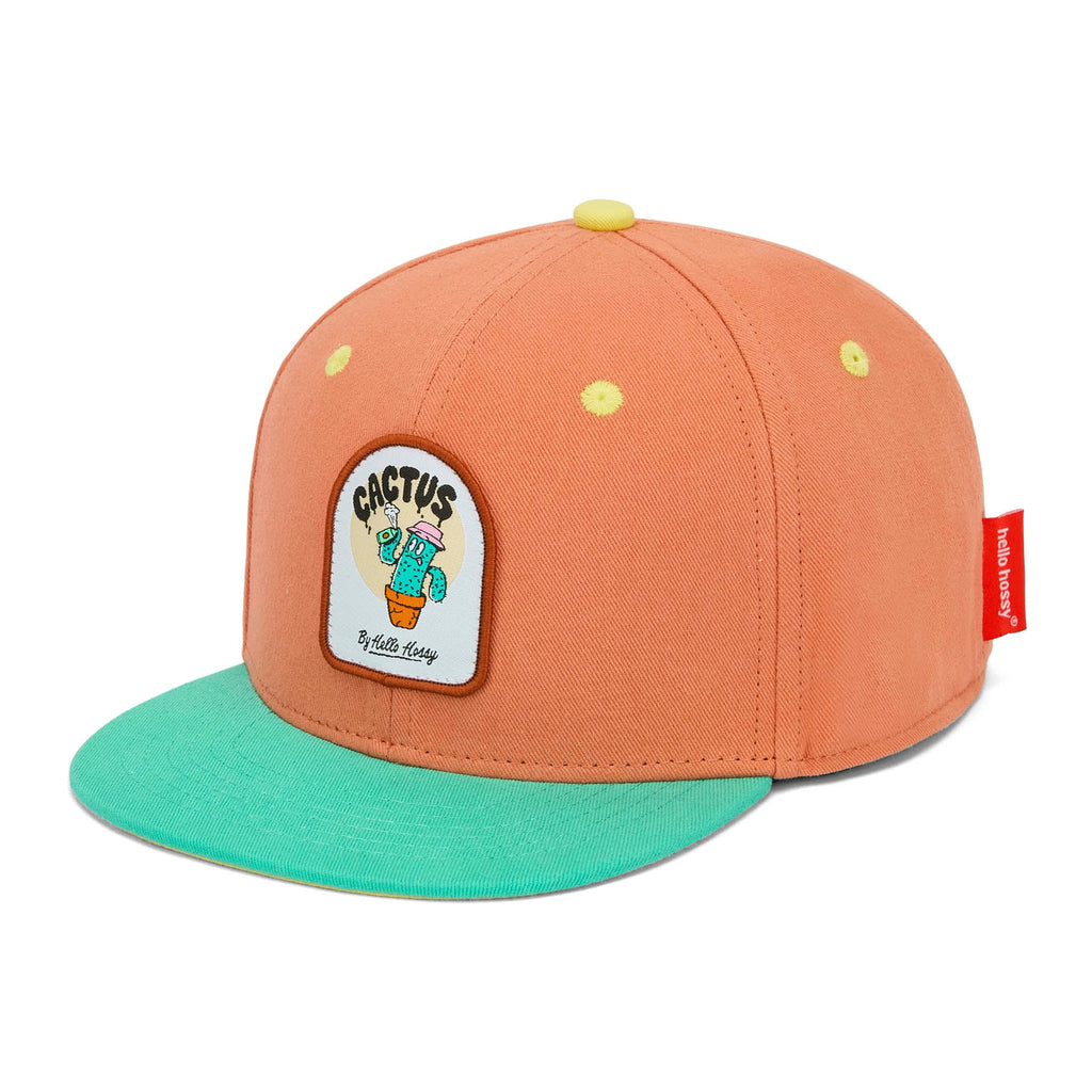 Boné trucker Cactus da Hello Hossy com rede atrás, aba curva e fecho ajustável atrás