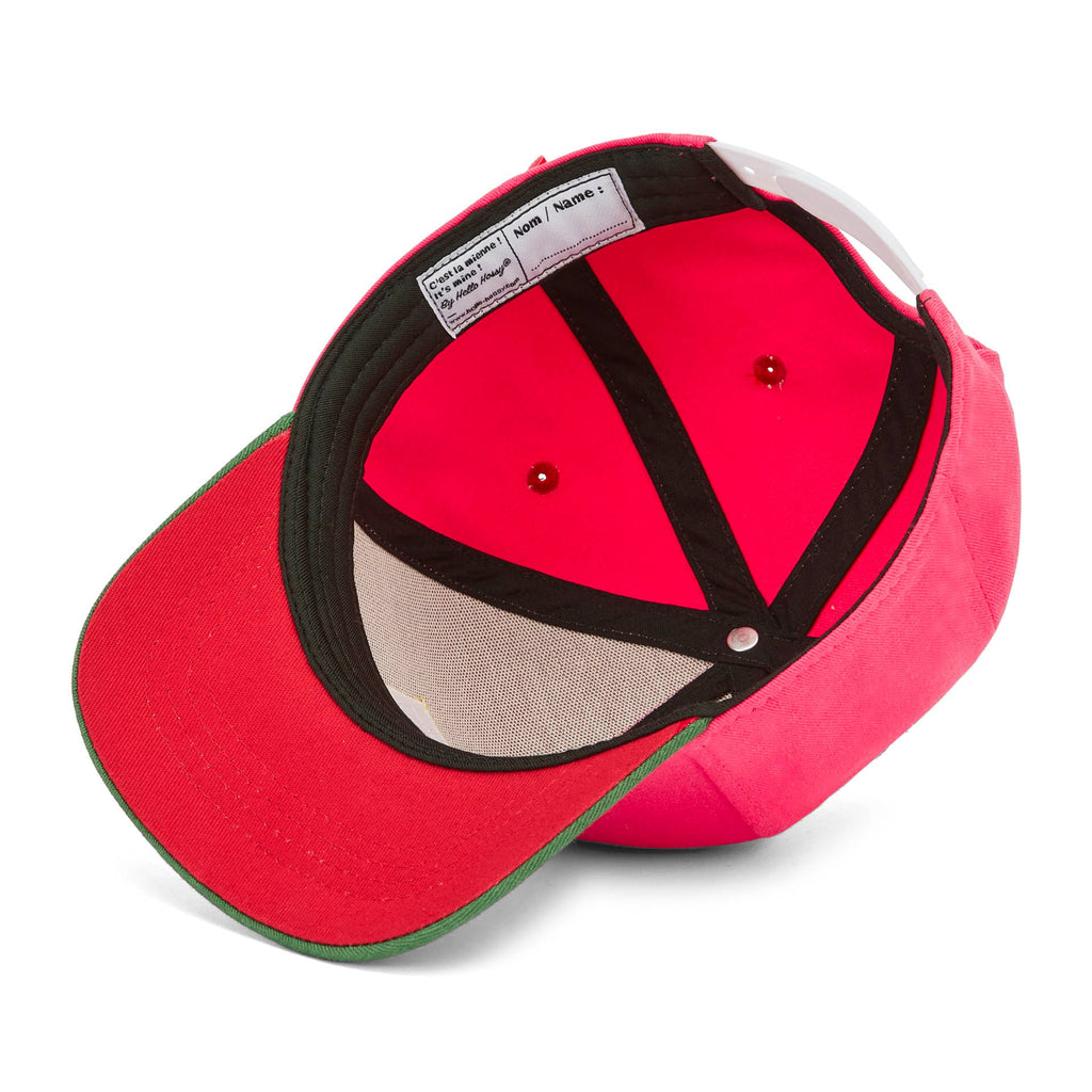 Boné trucker Mini Fuchsia da Hello Hossy, mais uma vista do modelo com aba curva