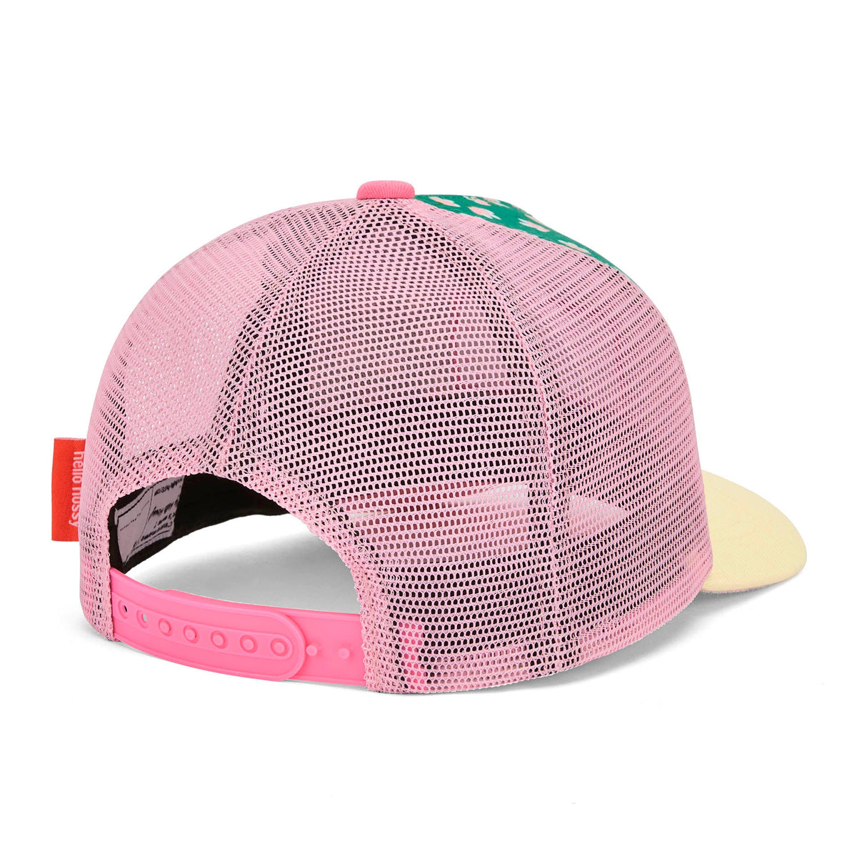 Boné trucker Garden Joy da Hello Hossy, mais uma vista do modelo com aba curva