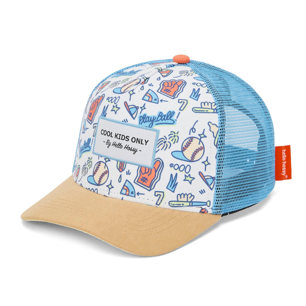 Boné trucker Hello Hossy Baseball Game com rede atrás, aba curva e fecho ajustável, imagem 1
