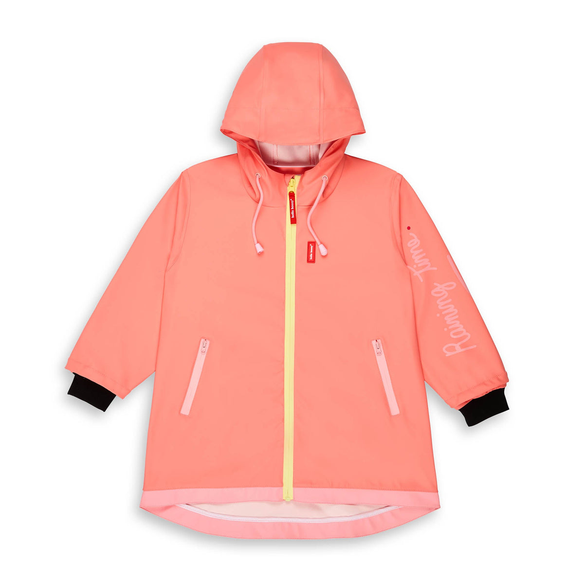 Impermeável ciré Hello Hossy Pink para criança, com capuz de cordão ajustável (vista 2)