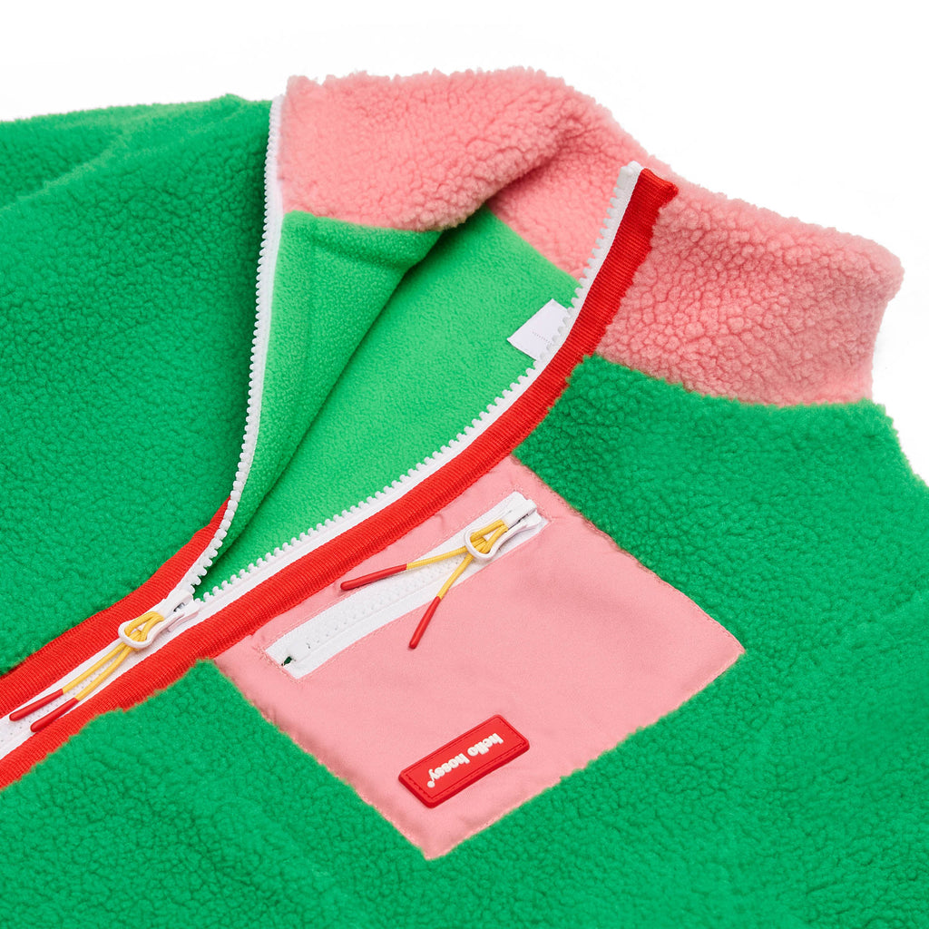 Veste polar Hello Hossy Green Candy com forro polar, fecho de correr e bolso no peito, foto 5
