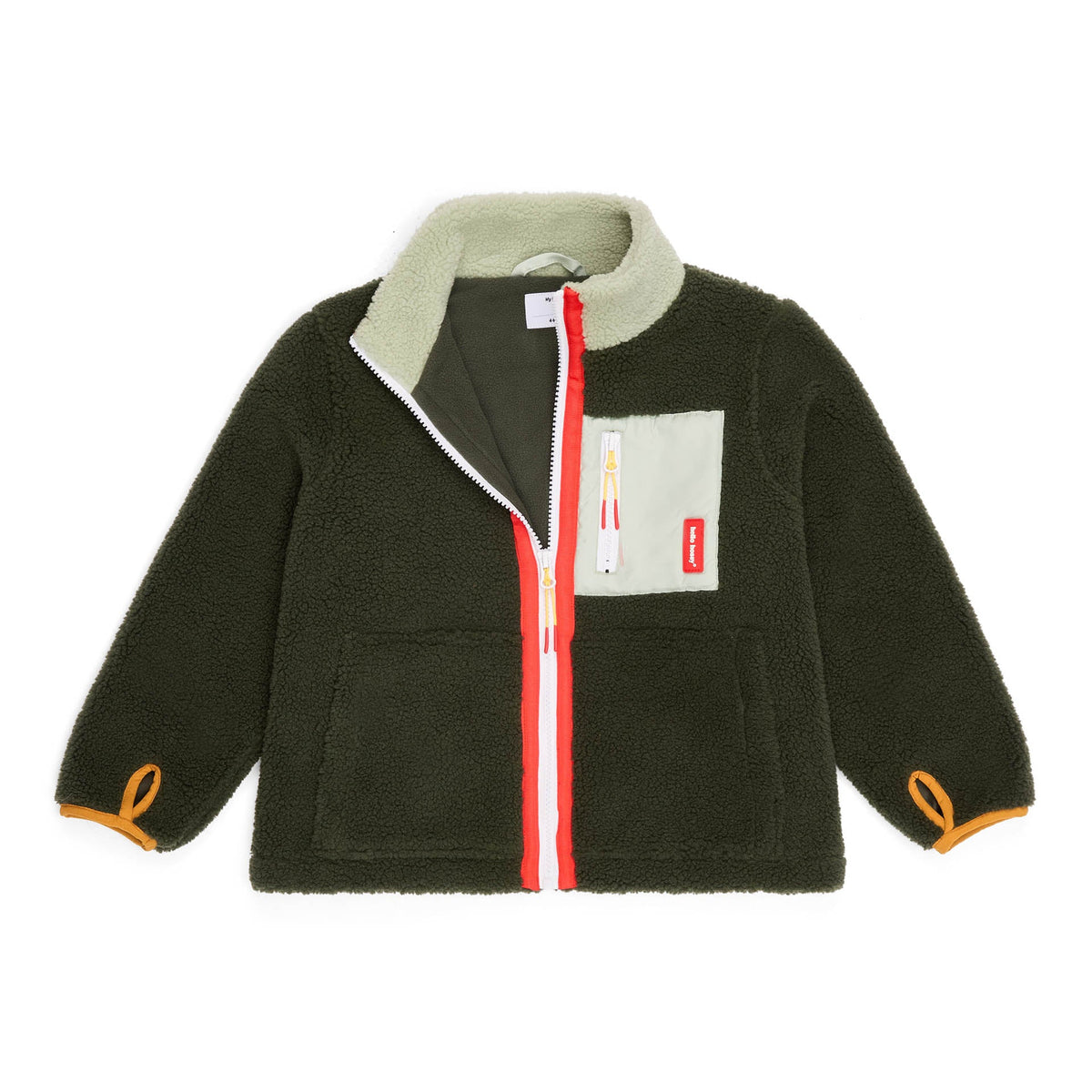 Veste polar Hello Hossy Fluffy Forest com forro polar, fecho de correr e bolso no peito, foto 2