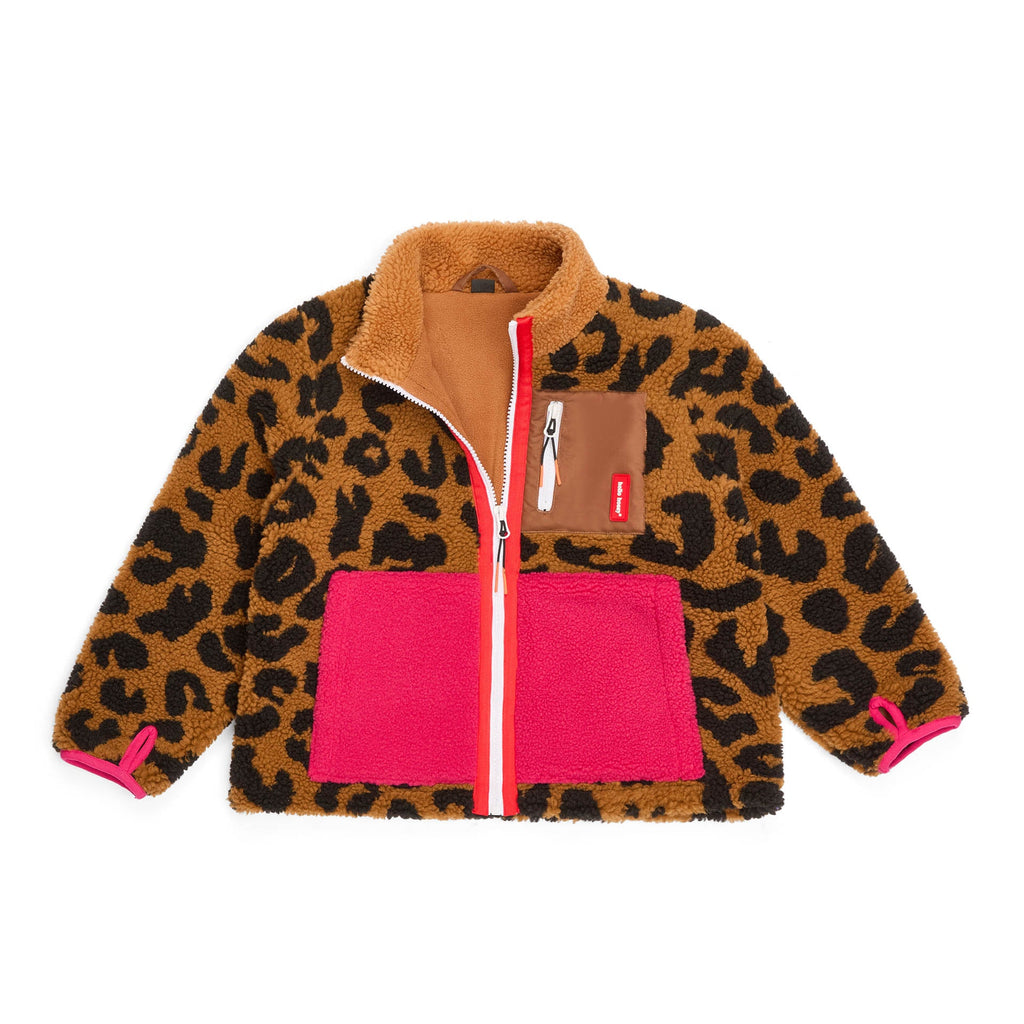 Veste polar Hello Hossy Leopard com forro polar, fecho de correr e bolso no peito, foto 2