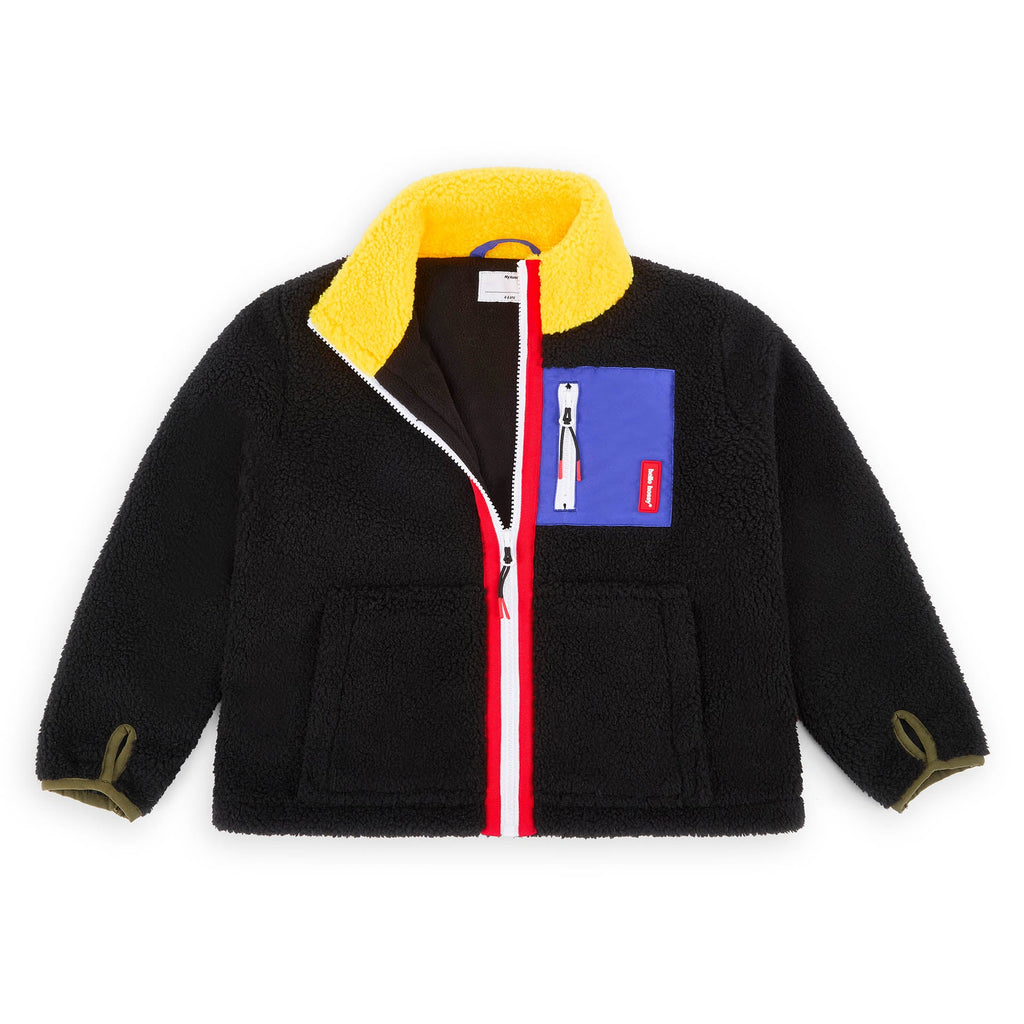 Veste polar Hello Hossy Midnight Lemon com forro polar, fecho de correr e bolso no peito, foto 2