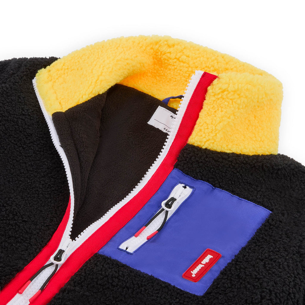 Veste polar Hello Hossy Midnight Lemon com forro polar, fecho de correr e bolso no peito, foto 4