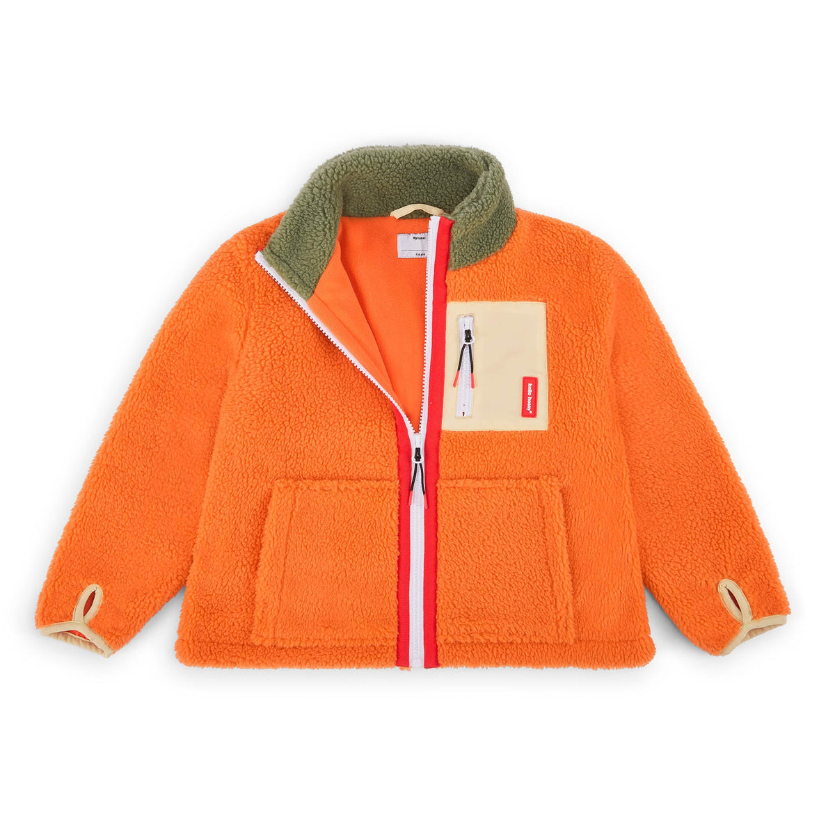 Veste polar Hello Hossy Autumn Leaf com forro polar, fecho de correr e bolso no peito, foto 2