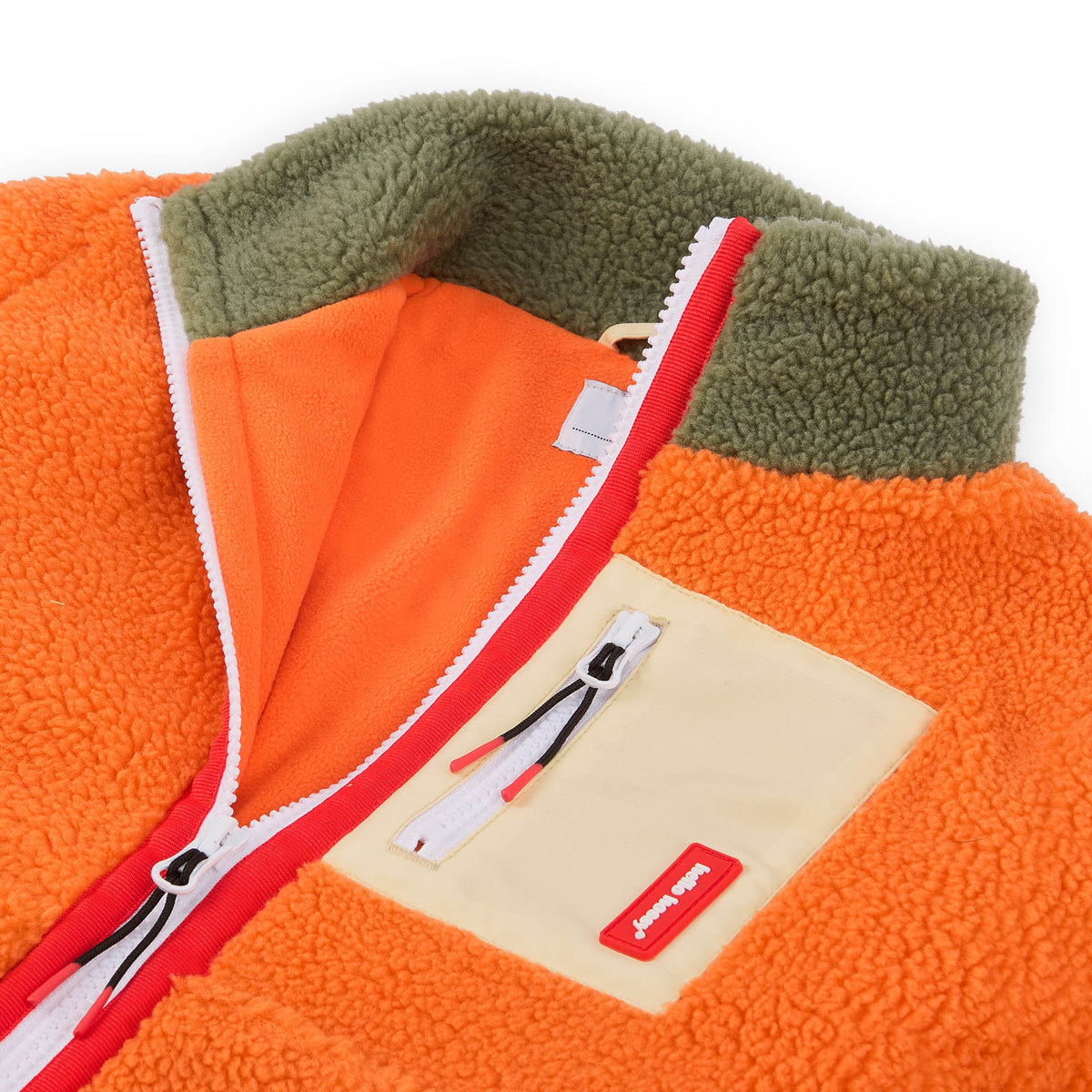Veste polar Hello Hossy Autumn Leaf com forro polar, fecho de correr e bolso no peito, foto 4