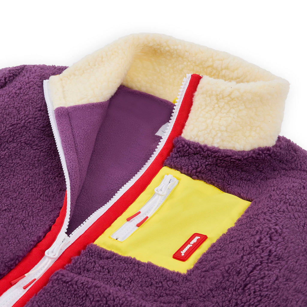 Veste polar Hello Hossy Prune com forro polar, fecho de correr e bolso no peito, foto 4