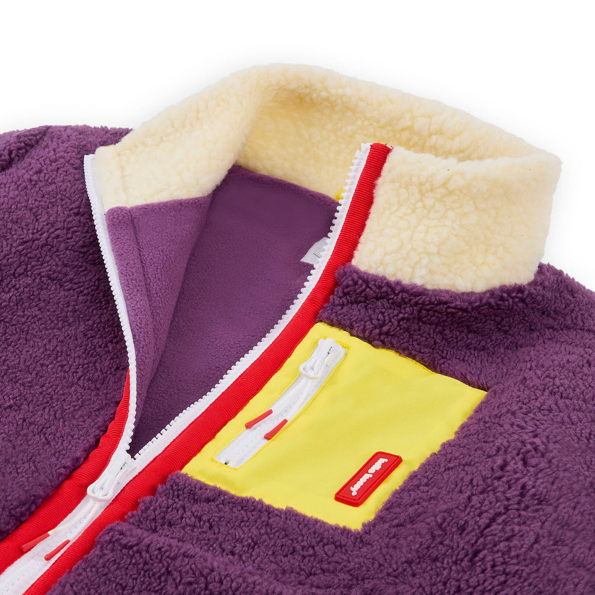 Veste polar Hello Hossy Prune com forro polar, fecho de correr e bolso no peito, foto 4