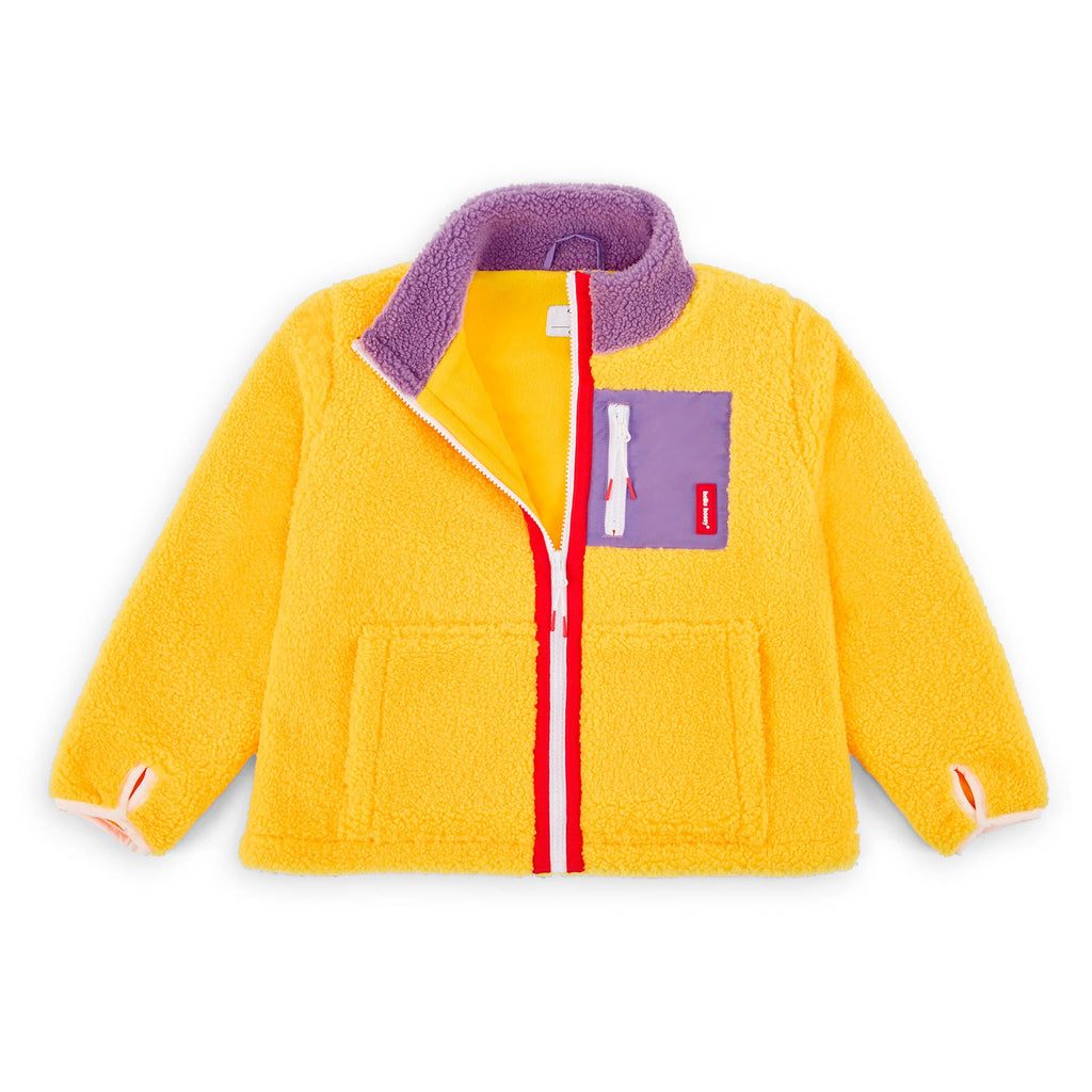 Veste polar Hello Hossy Banana Berry com forro polar, fecho de correr e bolso no peito, foto 2