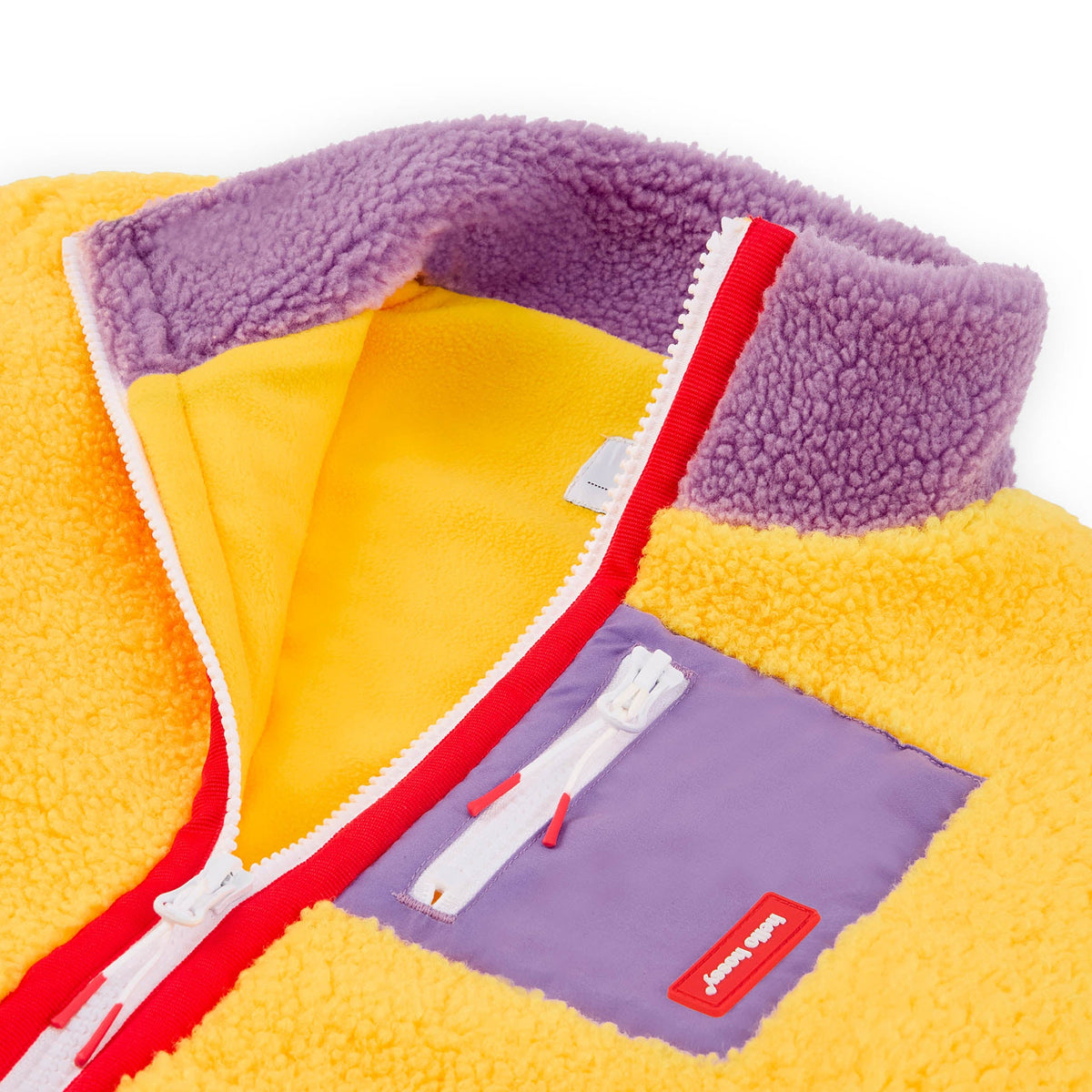 Veste polar Hello Hossy Banana Berry com forro polar, fecho de correr e bolso no peito, foto 4