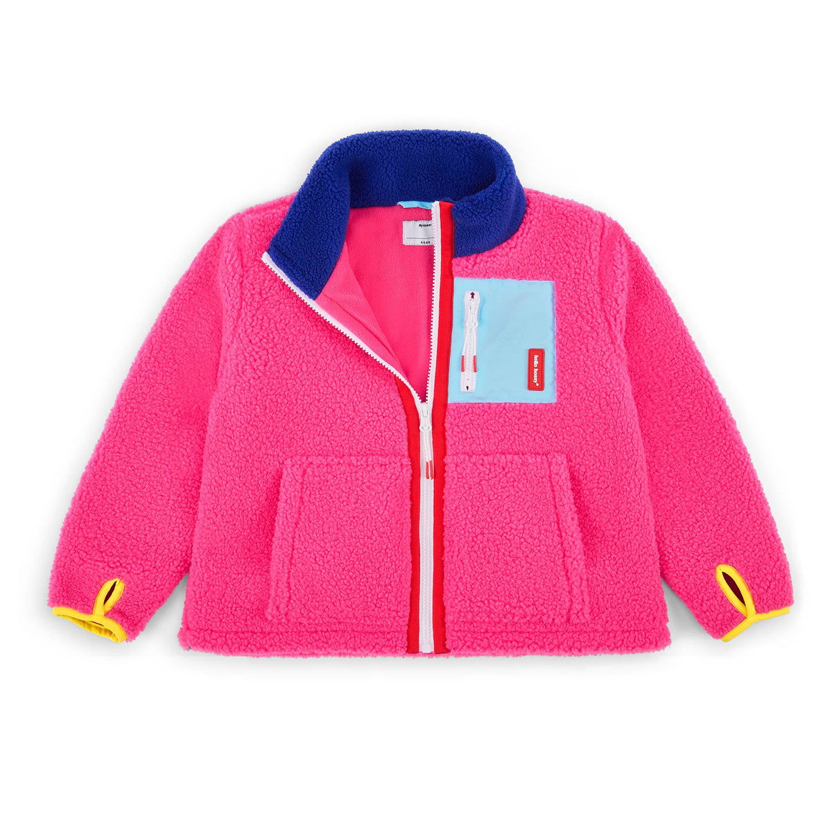 Veste polar Hello Hossy Fuchsia com forro polar, fecho de correr e bolso no peito, foto 2