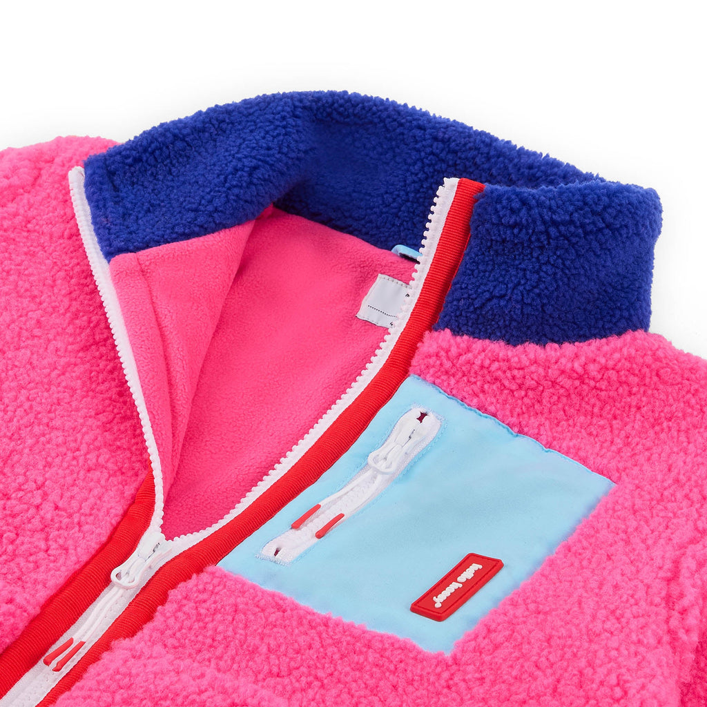 Veste polar Hello Hossy Fuchsia com forro polar, fecho de correr e bolso no peito, foto 4