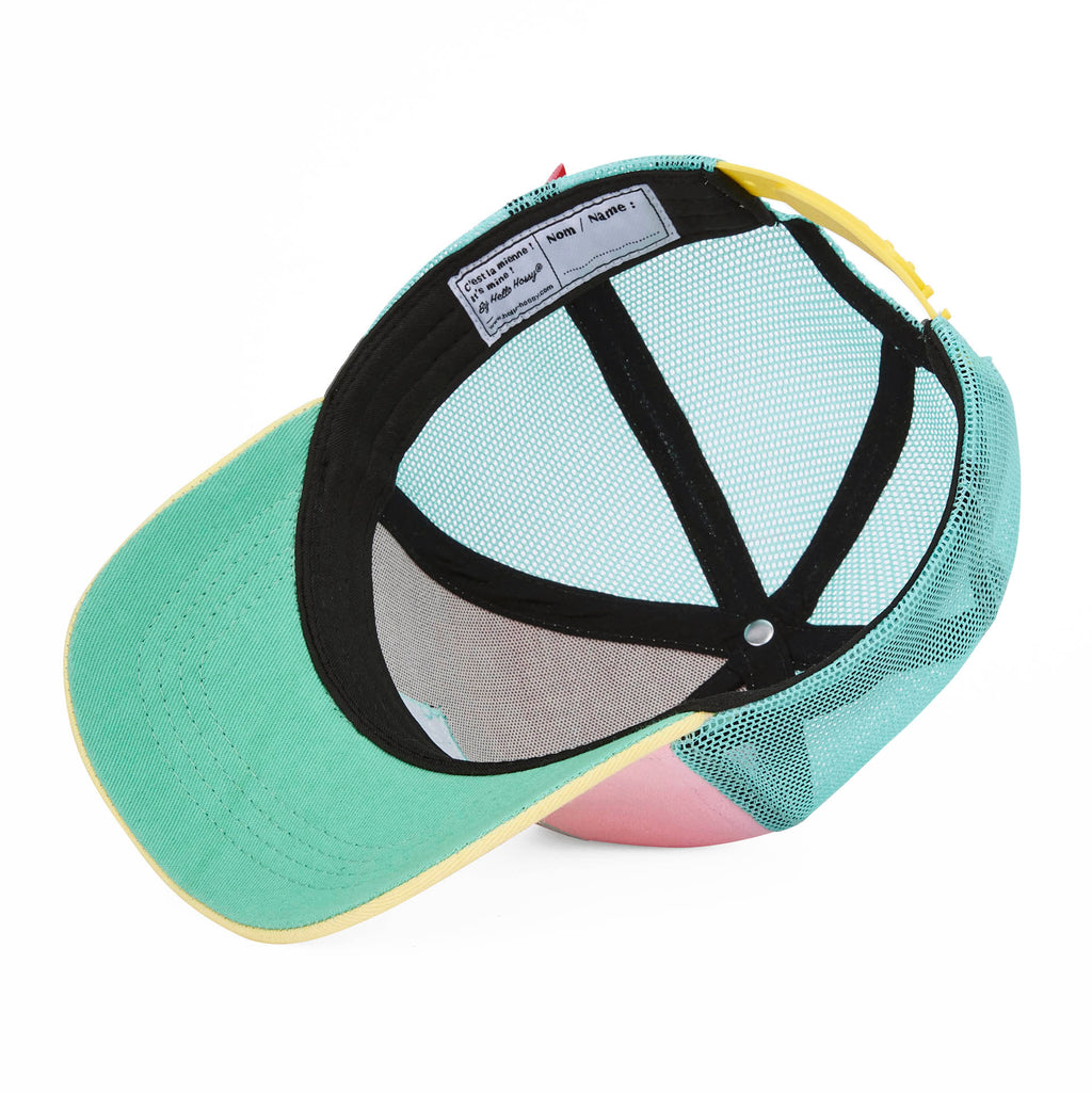 Boné trucker Hello Hossy Mini Poppy com rede atrás, aba curva e fecho ajustável, imagem 3
