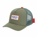 Boné trucker Hello Hossy Mini Olive com rede atrás, aba curva e fecho ajustável, imagem 1