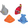 Conjunto de 4 brinquedos de banho Ludi com animais da natureza caracol joaninha abelha lagarta