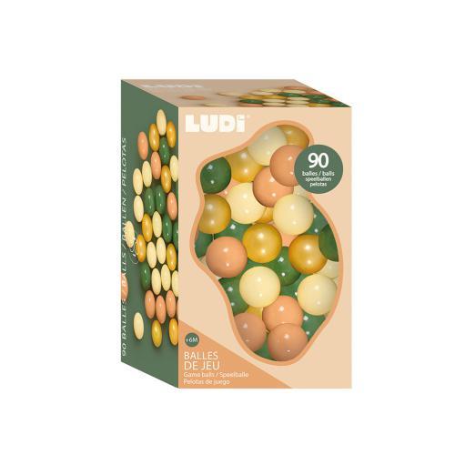 Conjunto de 90 bolas de plástico coloridas Ludi com cesto pop-up de arrumação